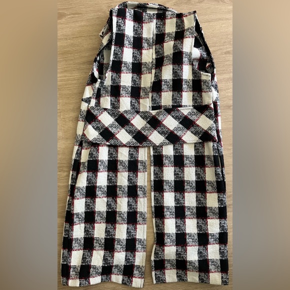 BCBGeneration, black, white, and red long coat, XXS - Picture 2 of 2